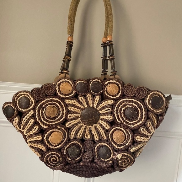 Anthropologie Sand N' Sun Woven Beach Tote Bag - Picture 2 of 7